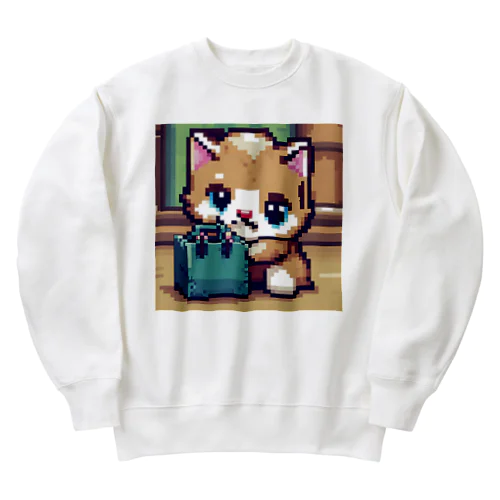 箱の中身が気になる子猫 Heavyweight Crew Neck Sweatshirt