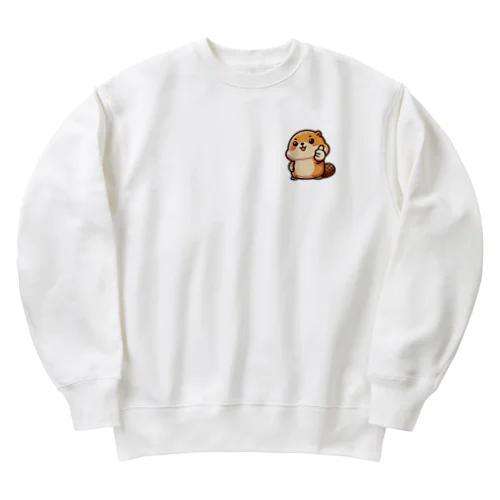 タヌキじゃないよ！ボク、マーモット！！ Heavyweight Crew Neck Sweatshirt