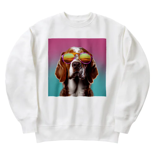 サングラスをかけた、かわいい犬 Marsa 106 Heavyweight Crew Neck Sweatshirt