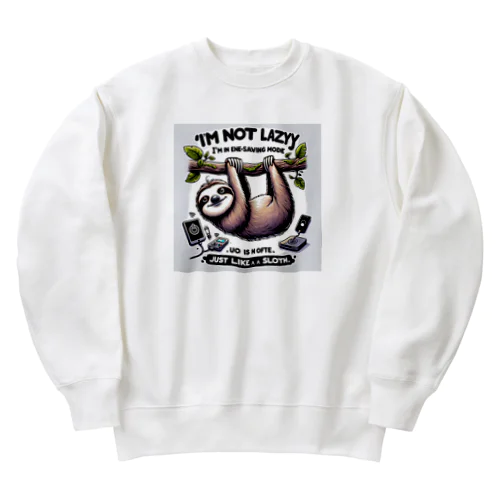 エネルギーセーブ中のあなた！まるでナマケモノ Heavyweight Crew Neck Sweatshirt