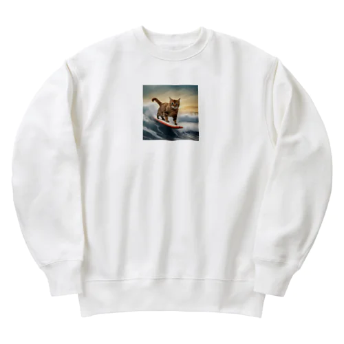 波乗りキャット Heavyweight Crew Neck Sweatshirt