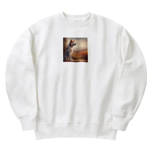 遠くを見つめる愛犬 Heavyweight Crew Neck Sweatshirt