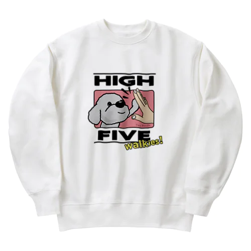 ハイタッチ！トイプードルシルバー Heavyweight Crew Neck Sweatshirt