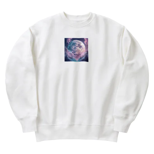 夜の満月　輝き Heavyweight Crew Neck Sweatshirt