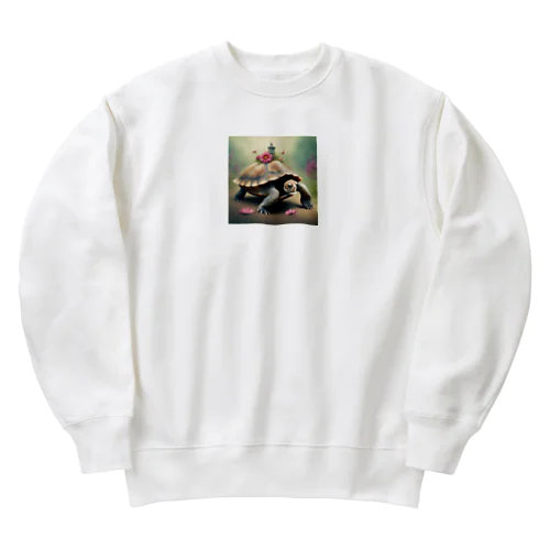 癒される動物（カメ） Heavyweight Crew Neck Sweatshirt