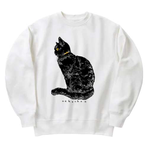 黒猫さん Heavyweight Crew Neck Sweatshirt