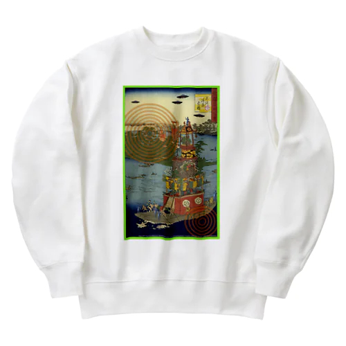  名所百景　尾張津島祭礼 Heavyweight Crew Neck Sweatshirt