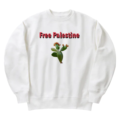 Free Palestine フリーパレスチナ！ Heavyweight Crew Neck Sweatshirt