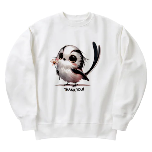 Long-tailed Tit  Heavyweight Crew Neck Sweatshirt