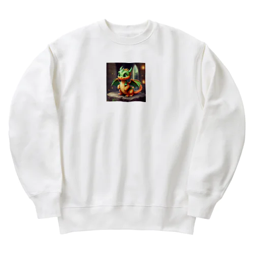 可愛い金運上昇竜 Heavyweight Crew Neck Sweatshirt