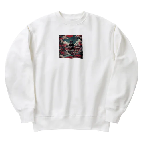 ロック　和　デザイン２ Heavyweight Crew Neck Sweatshirt