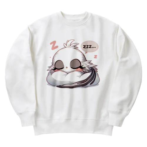 Long-tailed Tit 7 Heavyweight Crew Neck Sweatshirt