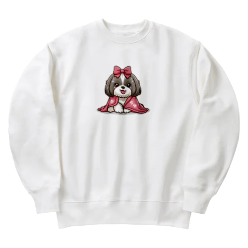 毛布にくるまるシーズー Heavyweight Crew Neck Sweatshirt