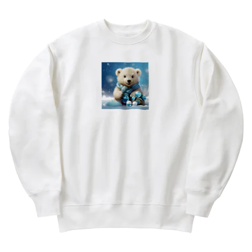 ボーるおいっぱいもっている白くま Heavyweight Crew Neck Sweatshirt