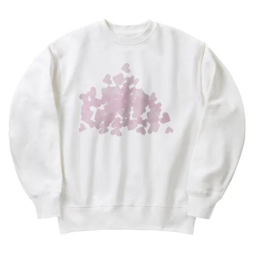 【積もったheart mark】百のハート♡飴霰(あめあられ) Heavyweight Crew Neck Sweatshirt