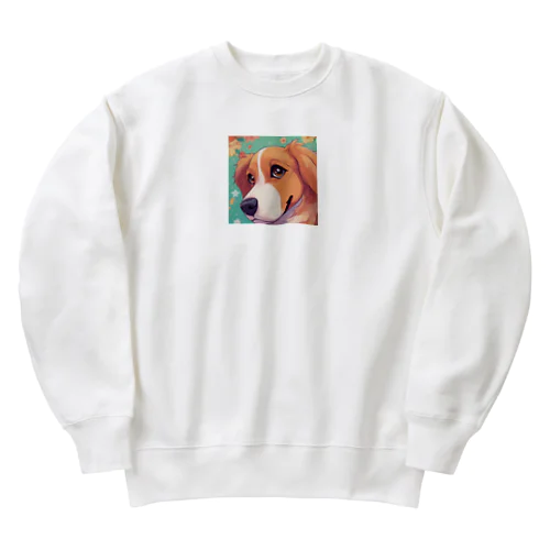 愛らしい眼差しでご主人様を見つめるコーイケルホンディエ Heavyweight Crew Neck Sweatshirt