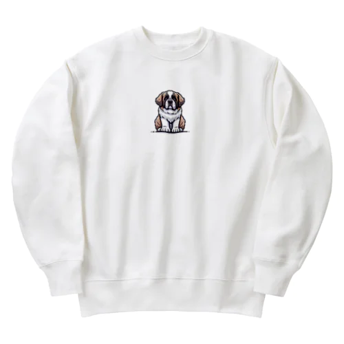 セント・バーナード【かわいい動物たち】 Heavyweight Crew Neck Sweatshirt