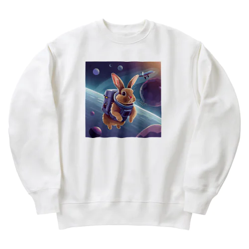 宇宙を旅するうさぎ4 Heavyweight Crew Neck Sweatshirt