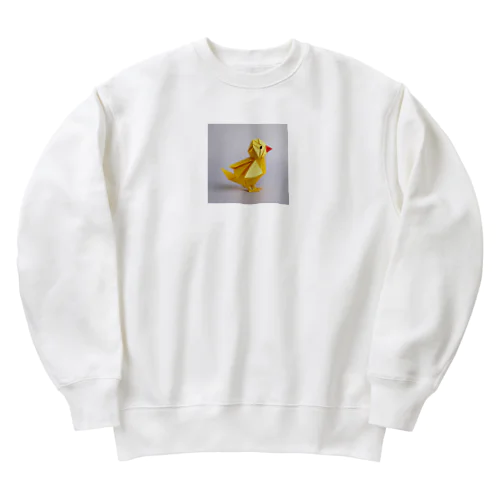 折り紙ひよこグッズ Heavyweight Crew Neck Sweatshirt