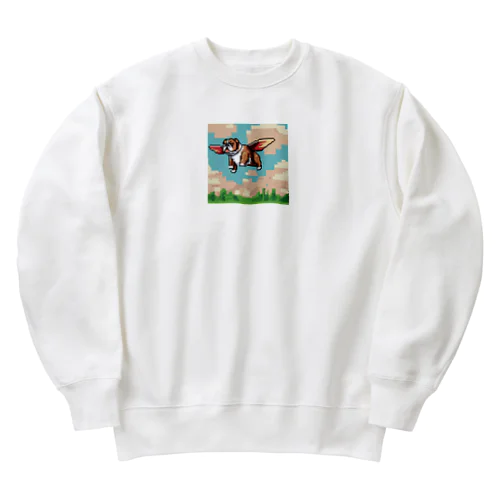 空を飛ぶブルドッグ Heavyweight Crew Neck Sweatshirt