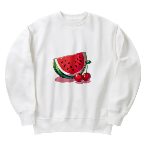 スイカとチェリー Heavyweight Crew Neck Sweatshirt