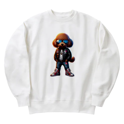 トイプードルのひかるくん Heavyweight Crew Neck Sweatshirt