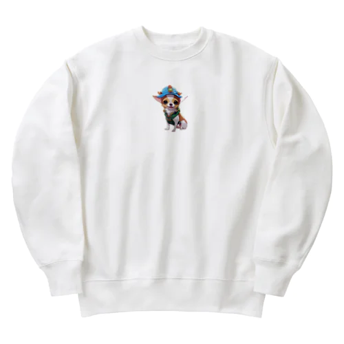 山登りをするチワワ Heavyweight Crew Neck Sweatshirt