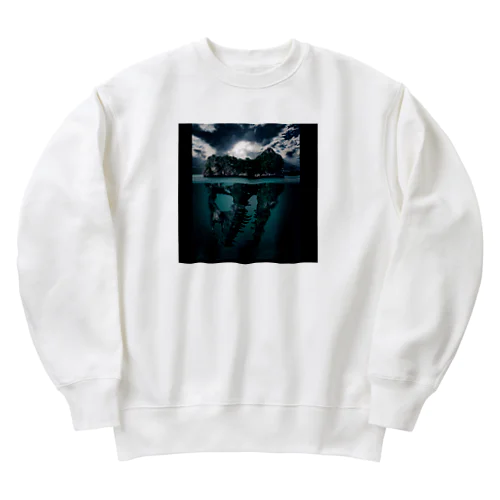 Dinosaur fossils island Heavyweight Crew Neck Sweatshirt