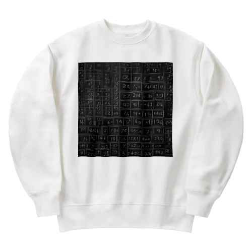 黒板の数字 Heavyweight Crew Neck Sweatshirt