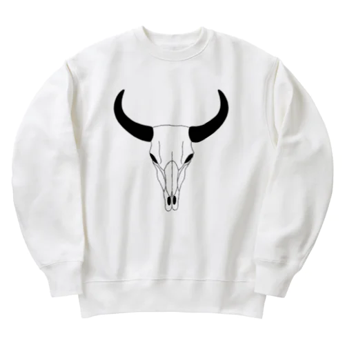 牛の頭蓋骨 Heavyweight Crew Neck Sweatshirt