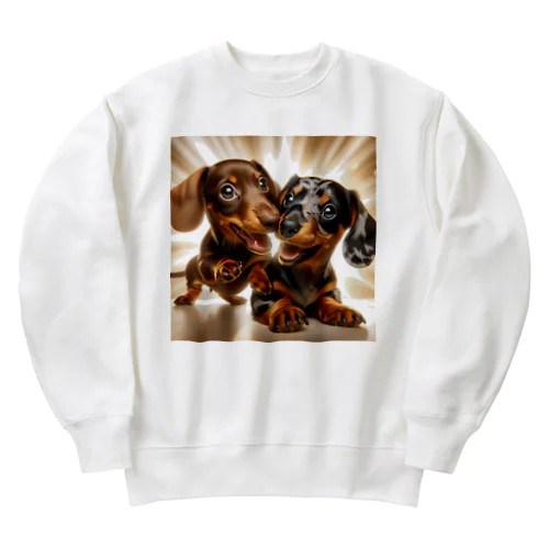 絆を深めるダックスフント Heavyweight Crew Neck Sweatshirt