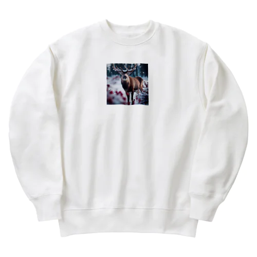 赤花のトナカイ Heavyweight Crew Neck Sweatshirt