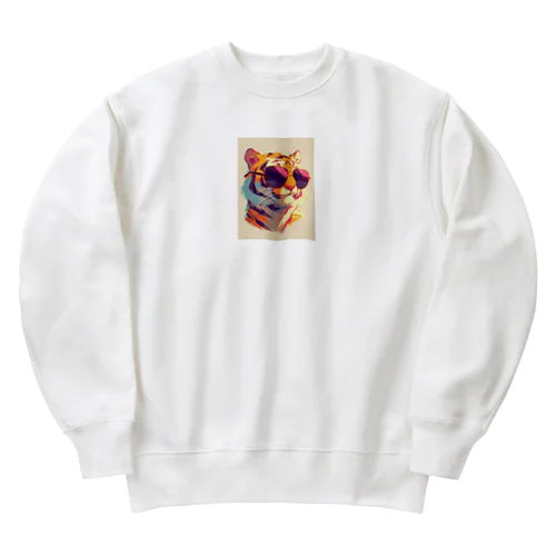 サングラスをかけた可愛いトラ Marsa 106 Heavyweight Crew Neck Sweatshirt