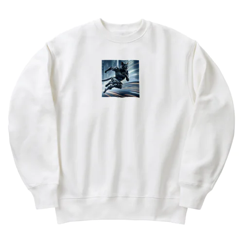 閃光を切り裂くチーター・ブレード Heavyweight Crew Neck Sweatshirt