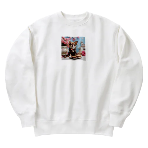 🐾まかろんチワワの小さな大冒険🏡💕 - 家族との絆を深める物語 Heavyweight Crew Neck Sweatshirt