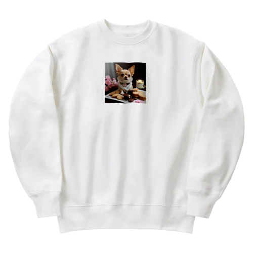 チワワのキラキラ日記📔🐾 - 家族と紡ぐ特別な日々 Heavyweight Crew Neck Sweatshirt