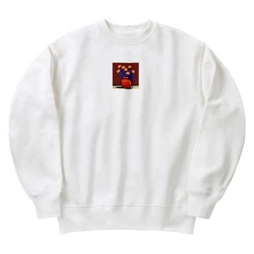 002 mood flower Heavyweight Crew Neck Sweatshirt