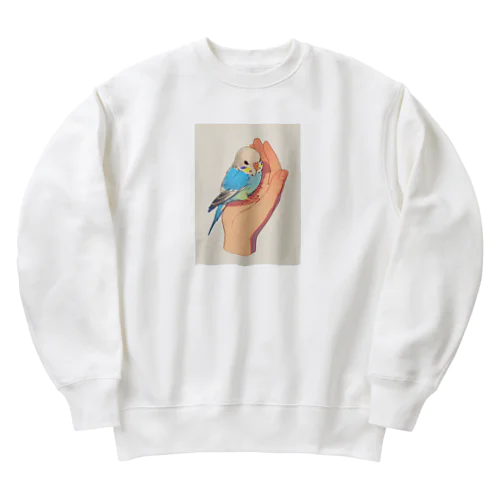 手のひらでおしゃべりセキセイインコの　BLUE PLUM  691 Heavyweight Crew Neck Sweatshirt