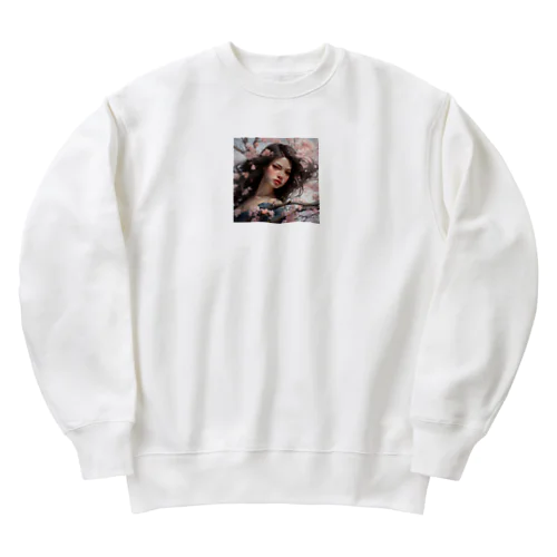 桜の花の中かで、、女性　なでしこ1478 Heavyweight Crew Neck Sweatshirt