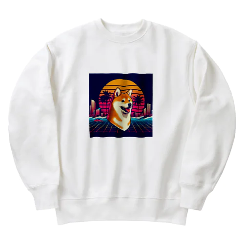 80s_pop Dog No.1 (Shiba Inu) Heavyweight Crew Neck Sweatshirt