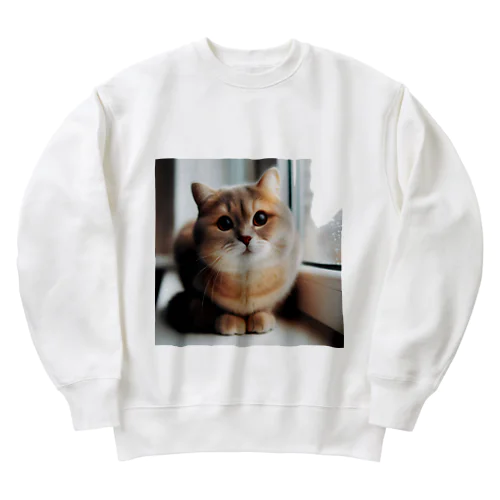 お日さまにゃんこ Heavyweight Crew Neck Sweatshirt