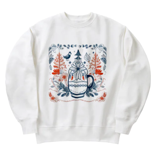 花の詩カップ(The Flower Poetry Cup) Heavyweight Crew Neck Sweatshirt