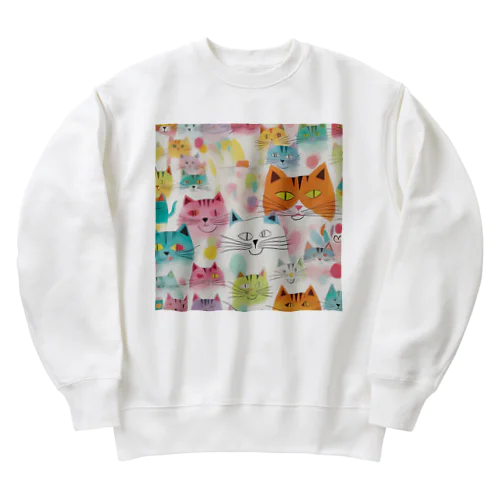 beloved cats 002 Heavyweight Crew Neck Sweatshirt