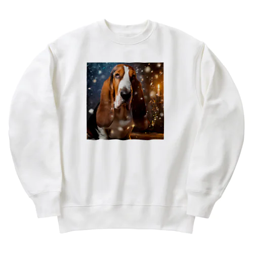 犬！(バセットハウンド) Heavyweight Crew Neck Sweatshirt