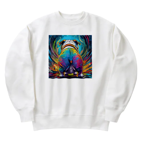 犬！(ブルドッグお尻バージョン) Heavyweight Crew Neck Sweatshirt