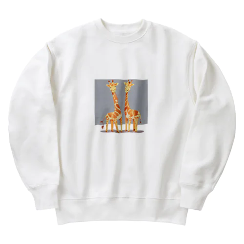 三頭身なキリン Heavyweight Crew Neck Sweatshirt