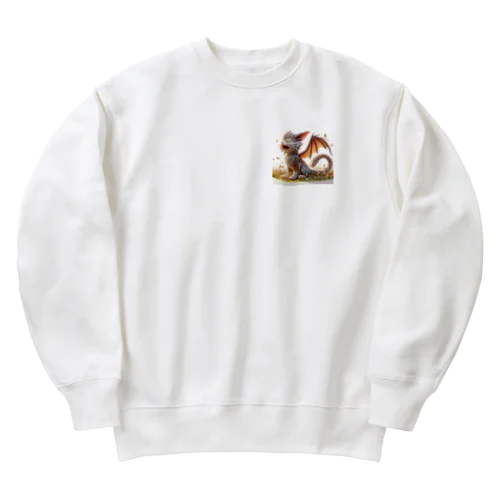 おはようあくび！猫ドラゴン Heavyweight Crew Neck Sweatshirt