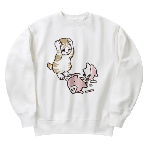 やっちまったニャーちゃん Heavyweight Crew Neck Sweatshirt