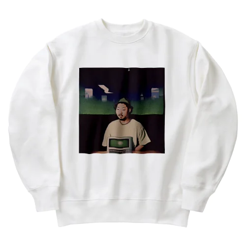 computer lover rapper Heavyweight Crew Neck Sweatshirt