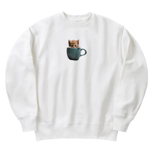 マグから子猫 Heavyweight Crew Neck Sweatshirt